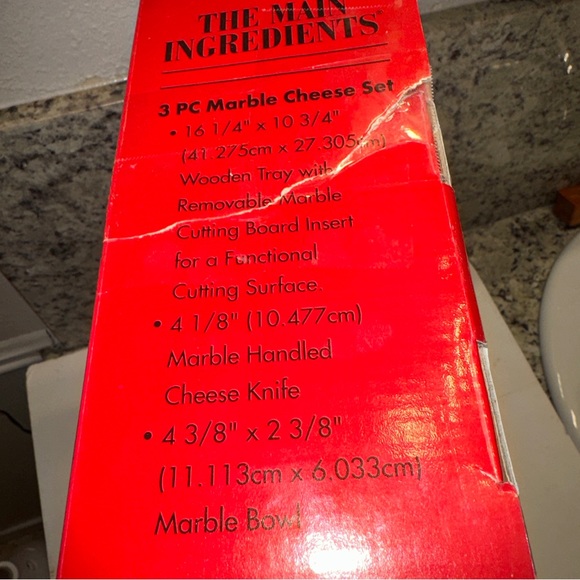 Vintage Beautiful Marble Cheese Board with Knife/Bowl Set.Brand New Never Used - Picture 7 of 8